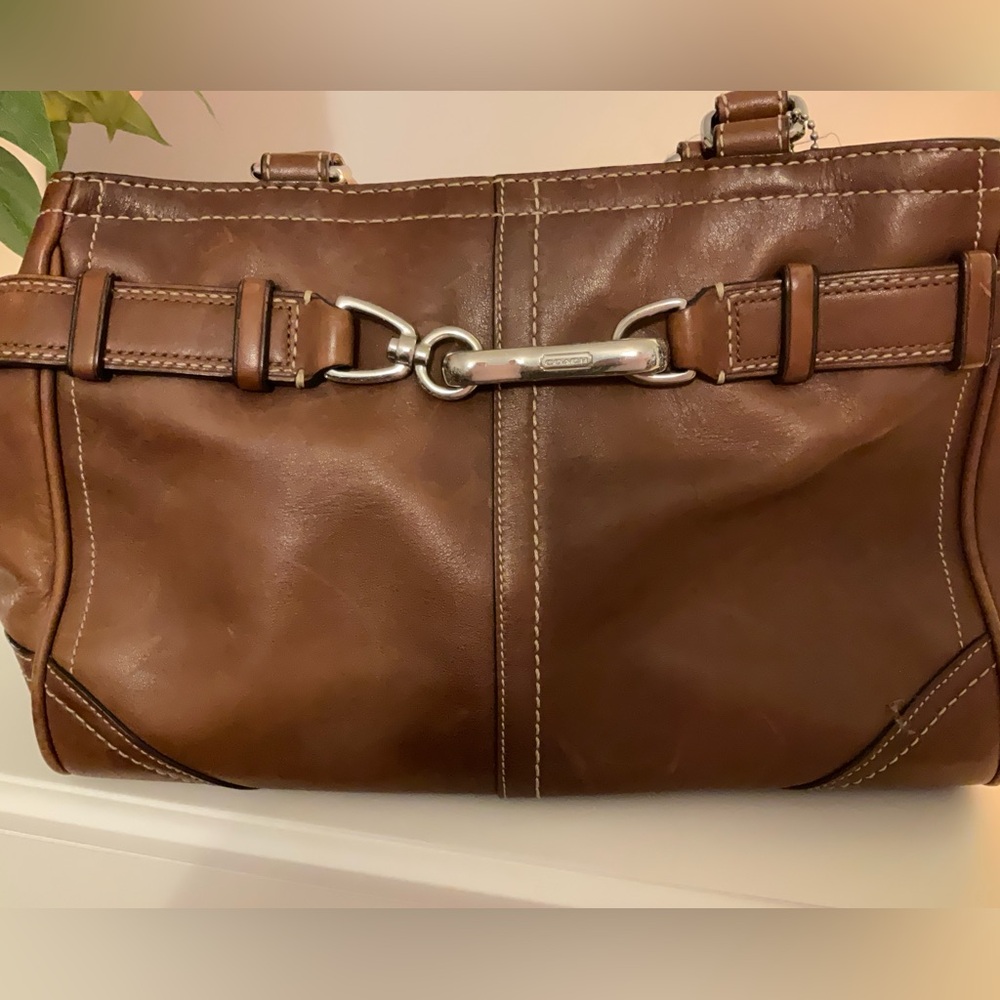 Coach Brown Leather Satchel Structured Design - Picture 6 of 7